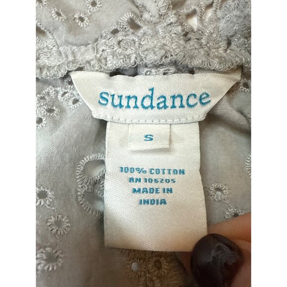 Sundance Womens Light Gray Eyelet Embroidered Open Cardigan Small (bin D197) - Picture 6 of 9